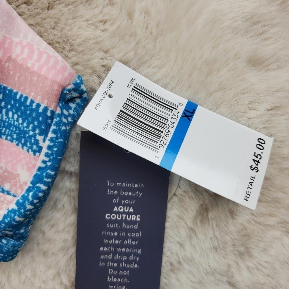 Aqua Couture Push Up Blue Pink Top XL BNWT - Picture 2 of 5